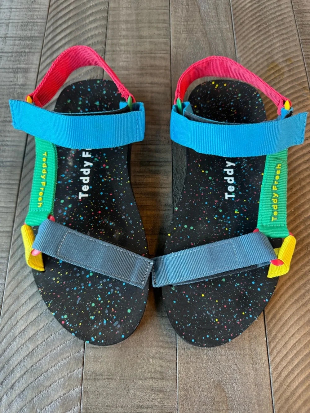 Teddy Fresh Combat Ready Warrior Colorblock Strap Retro Sandals Men’s Size 8